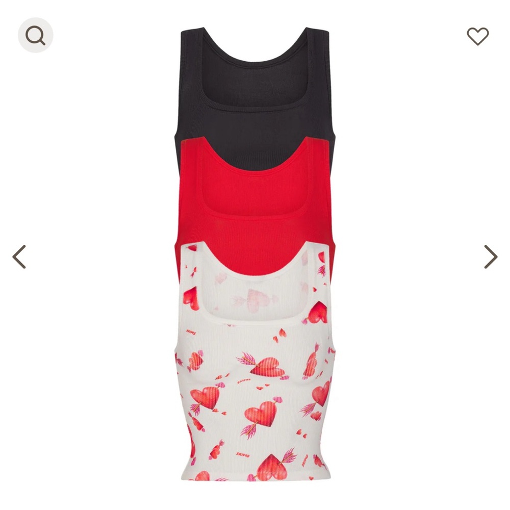 Skims 3 pack tank top Heart and arrow multi